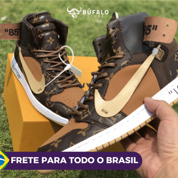 TENIS AIR JORDAN 1 HIGH X OFF-WHITE X LOUIS VITTON (EM COURO) - Imagem 13