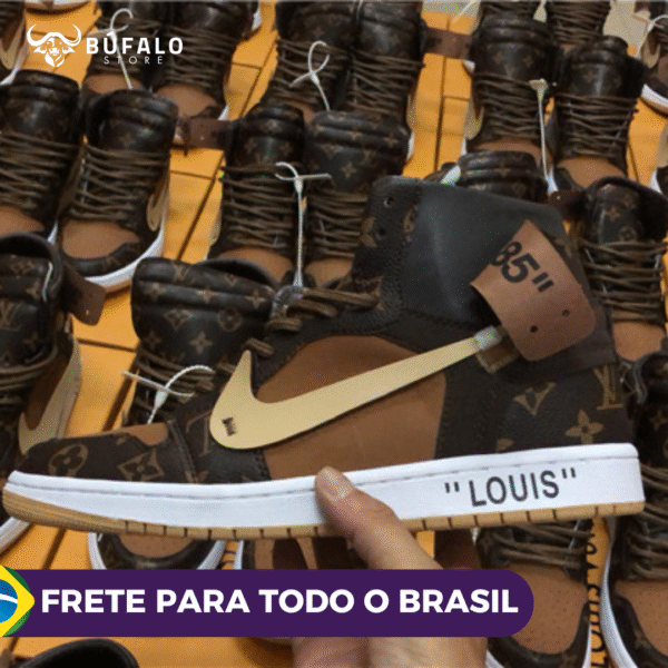 TENIS AIR JORDAN 1 HIGH X OFF-WHITE X LOUIS VITTON (EM COURO) - Imagem 4