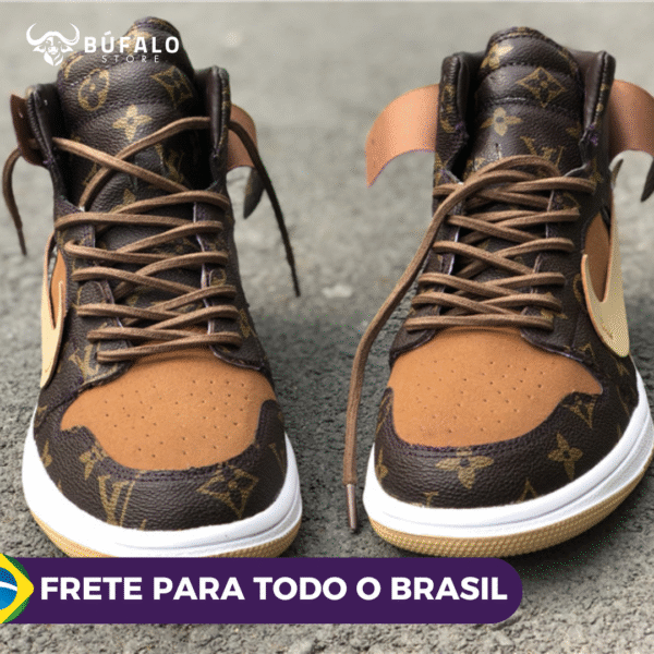 TENIS AIR JORDAN 1 HIGH X OFF-WHITE X LOUIS VITTON (EM COURO) - Imagem 3