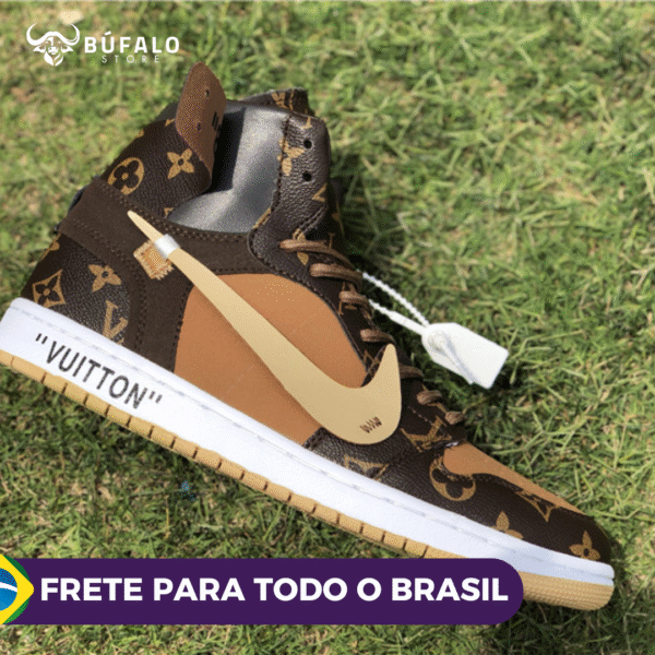 TENIS AIR JORDAN 1 HIGH X OFF-WHITE X LOUIS VITTON (EM COURO) - Imagem 12