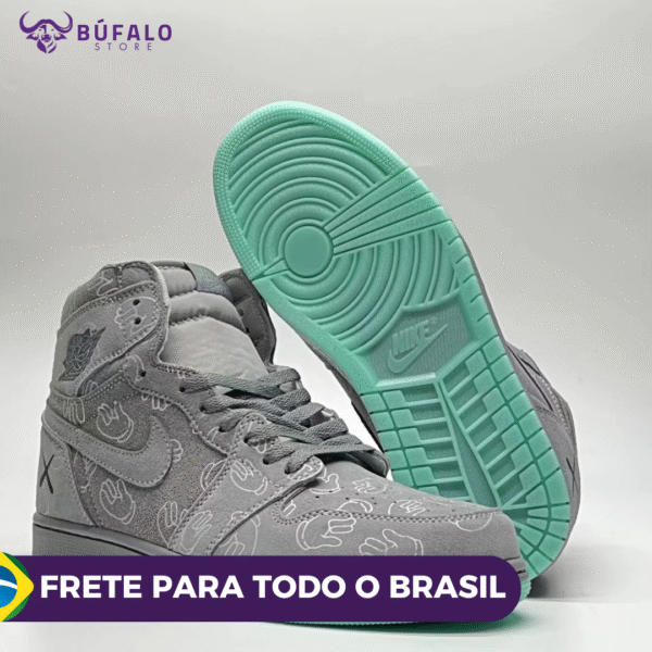 TENIS AIR JORDAN 1 High Kaws Grafite - Imagem 8