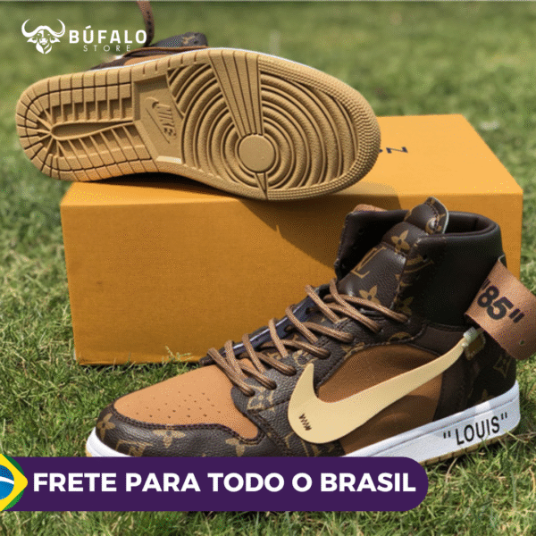 TENIS AIR JORDAN 1 HIGH X OFF-WHITE X LOUIS VITTON (EM COURO) - Imagem 11