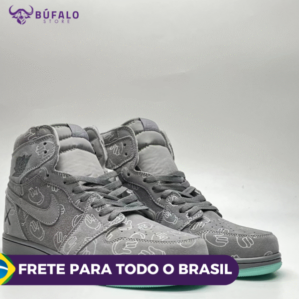TENIS AIR JORDAN 1 High Kaws Grafite - Imagem 7