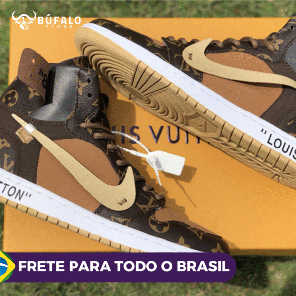 TENIS AIR JORDAN 1 HIGH X OFF-WHITE X LOUIS VITTON (EM COURO) - Imagem 10