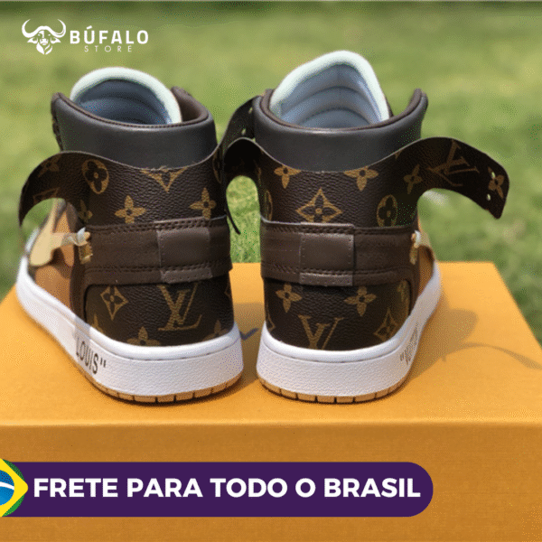TENIS AIR JORDAN 1 HIGH X OFF-WHITE X LOUIS VITTON (EM COURO) - Imagem 9