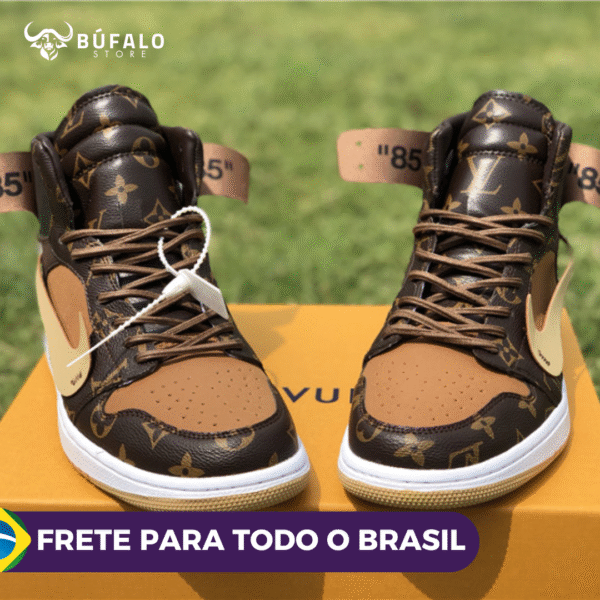 TENIS AIR JORDAN 1 HIGH X OFF-WHITE X LOUIS VITTON (EM COURO) - Imagem 8