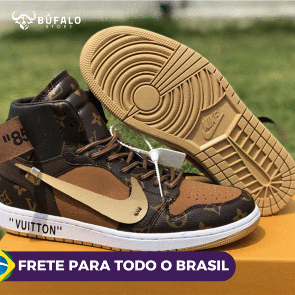 TENIS AIR JORDAN 1 HIGH X OFF-WHITE X LOUIS VITTON (EM COURO) - Imagem 6