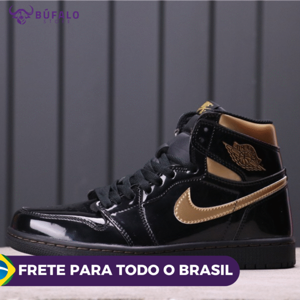 TENIS AIR JORDAN 1 HIGH BLACK METALICO (EM COURO) - Imagem 2