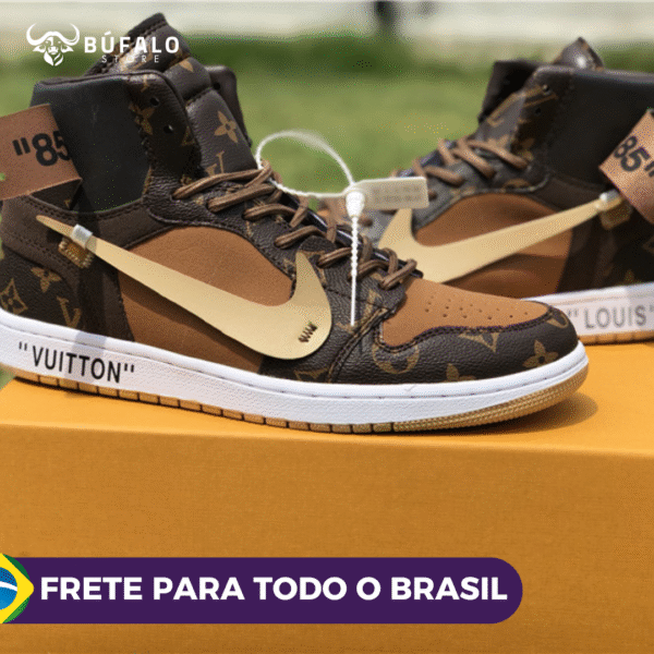 TENIS AIR JORDAN 1 HIGH X OFF-WHITE X LOUIS VITTON (EM COURO)