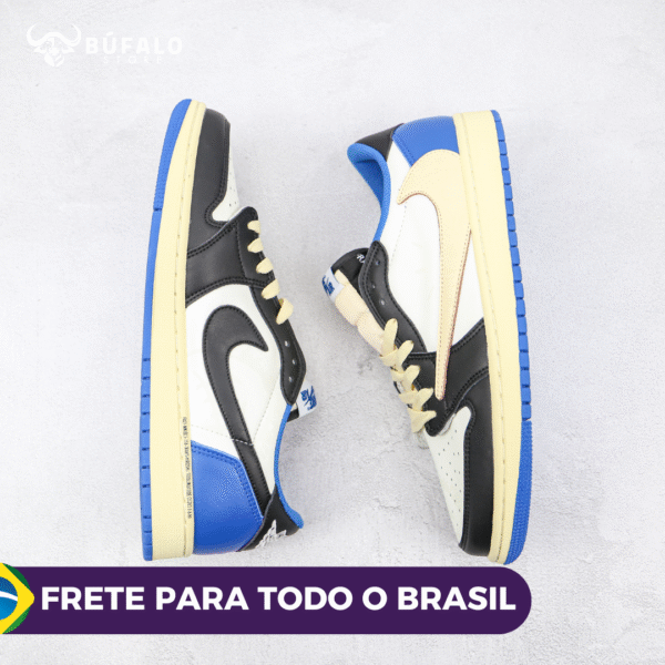 TENIS AIR JJORDAN 1 LOW X TRAVIS SCOTT FRAGMENT (EM COURO) - Imagem 2