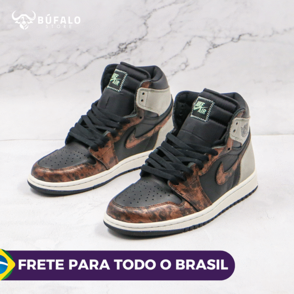 TÊNIS AIR JORDAN 1 HIGH OG PATINA MARROM (EM COURO) - Imagem 7