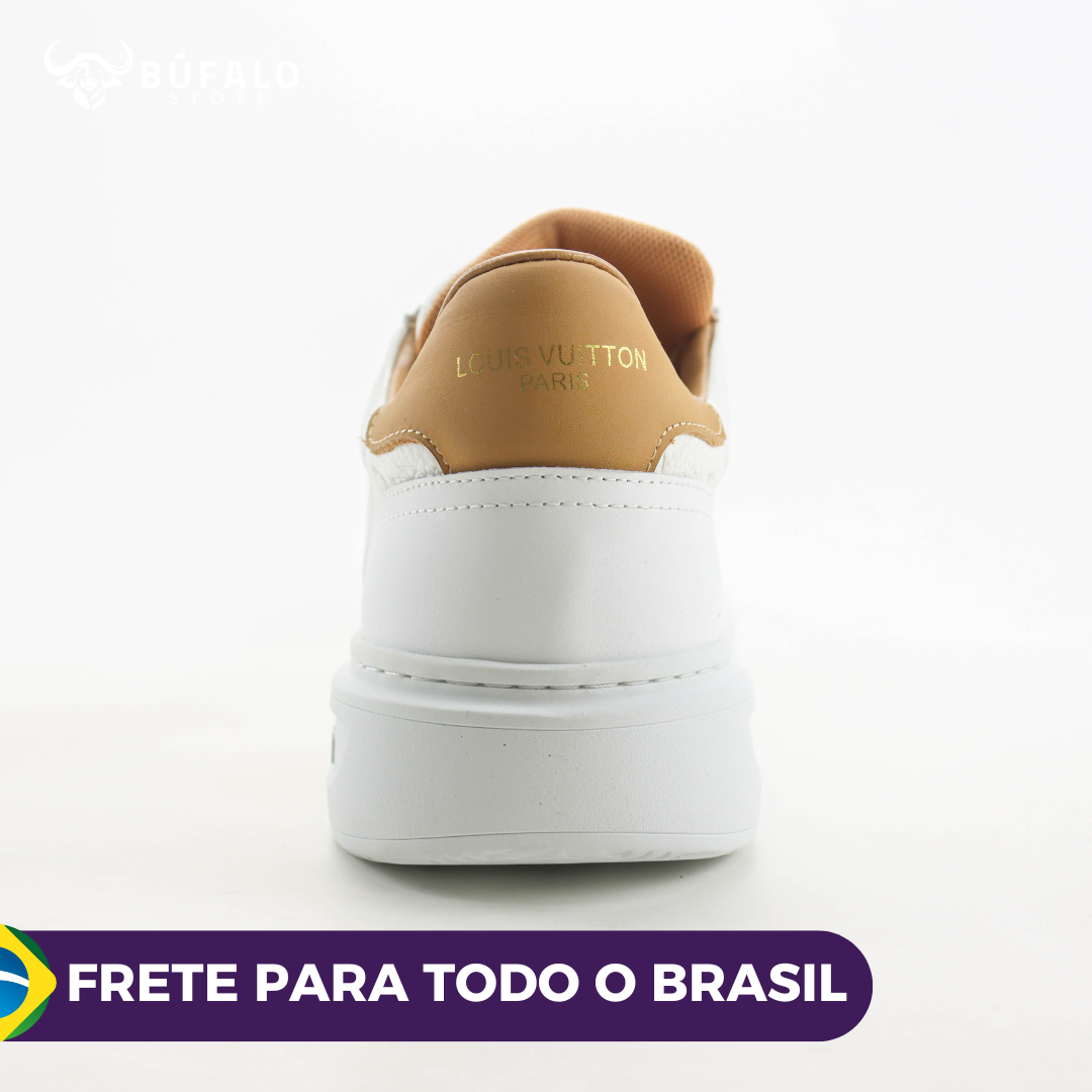 Louis Vuitton Luxembourg Sneaker Branco – Monogram Embossed (Unissex) - Imagem 8