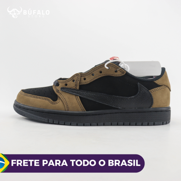 TÊNIS TRAVIS SCOTT X AIR JORDAN 1 LOW OG VELVET BROWN (EM COURO) - Imagem 7