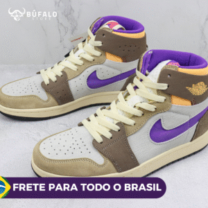 TÊNIS AIR JJORDAN 1 High OG "Lakers Vibe" (EM COURO)
