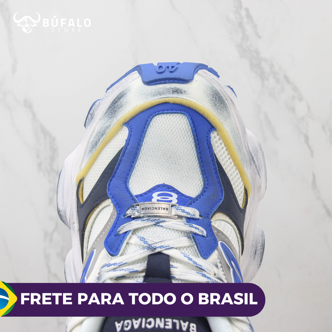 Balenciaga Triple S Prata / Azul / Branco (Silver / Blue) - Imagem 7