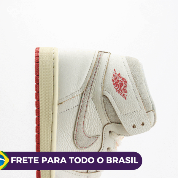 TÊNIS AIR JORDAN 1 RETRÔ HIGH SAIL CINNABAR (EM COURO) - Imagem 4