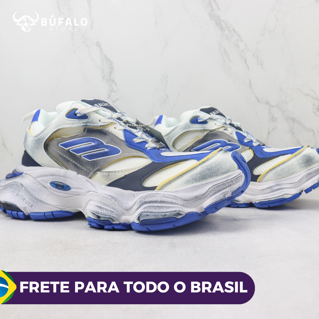 Balenciaga Triple S Prata / Azul / Branco (Silver / Blue)