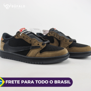 TÊNIS TRAVIS SCOTT X AIR JORDAN 1 LOW OG VELVET BROWN (EM COURO)