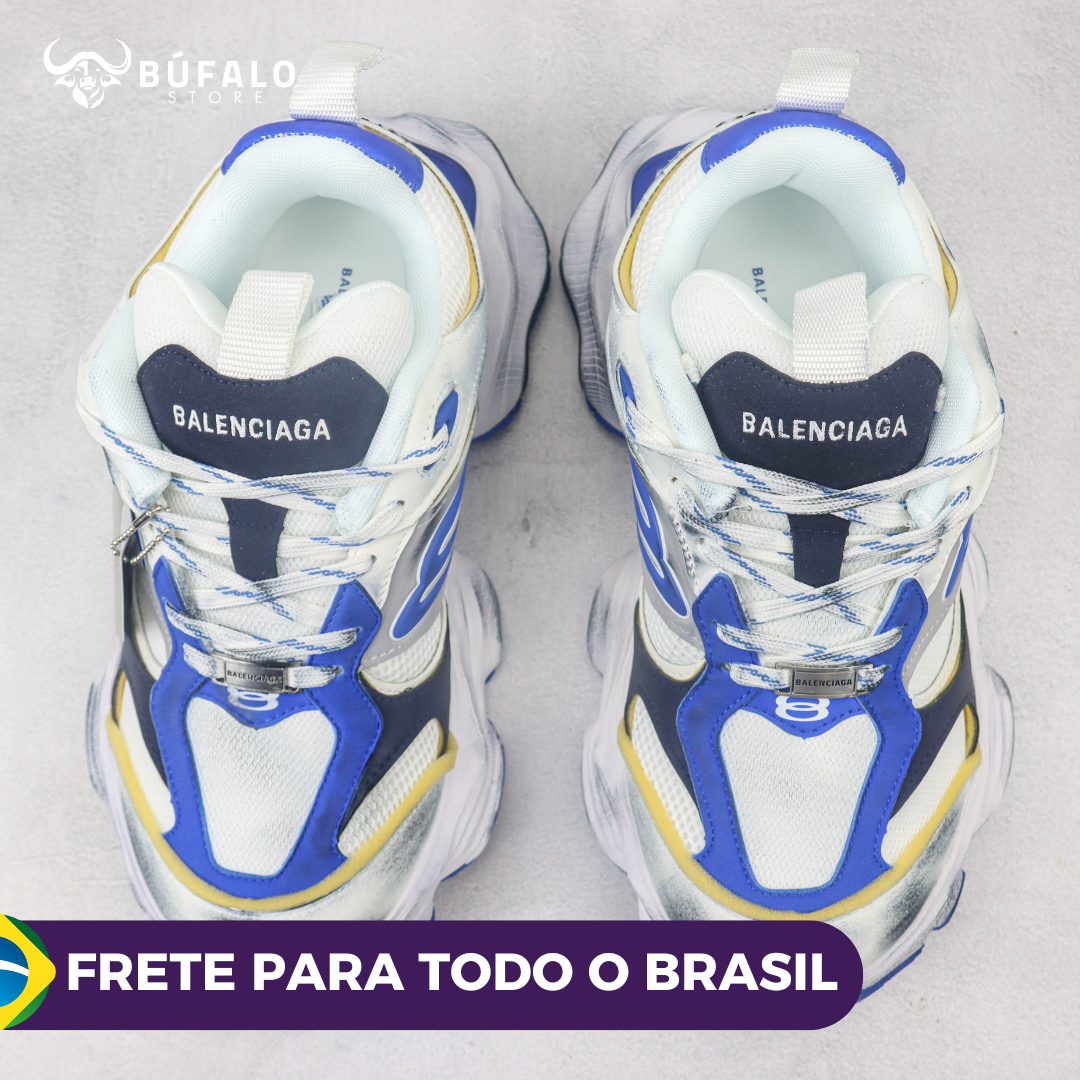 Balenciaga Triple S Prata / Azul / Branco (Silver / Blue) - Imagem 4