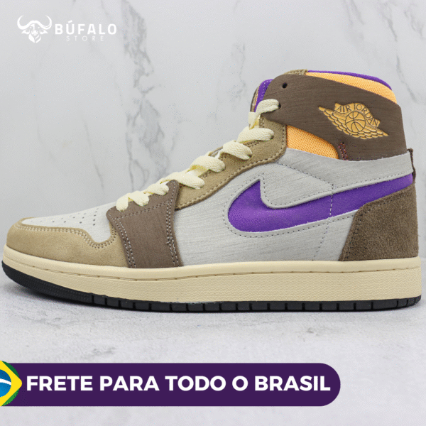 TÊNIS AIR JJORDAN 1 High OG "Lakers Vibe" (EM COURO) - Imagem 4