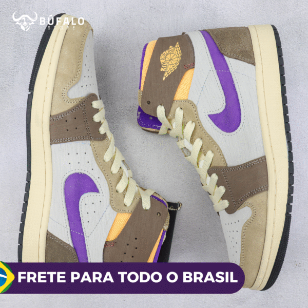 TÊNIS AIR JJORDAN 1 High OG "Lakers Vibe" (EM COURO) - Imagem 3