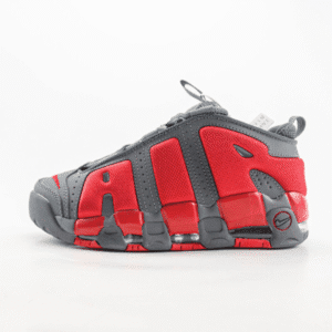 Tênis Nike Air More Uptempo Low "Cinza com Vermelho (Grey/Red)"