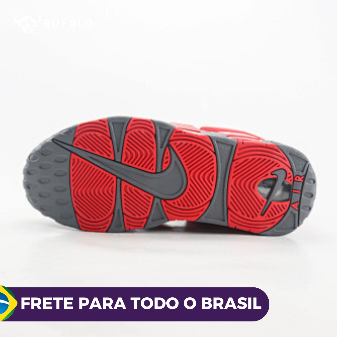 Tênis Nike Air More Uptempo Low "Cinza com Vermelho (Grey/Red)" - Imagem 4
