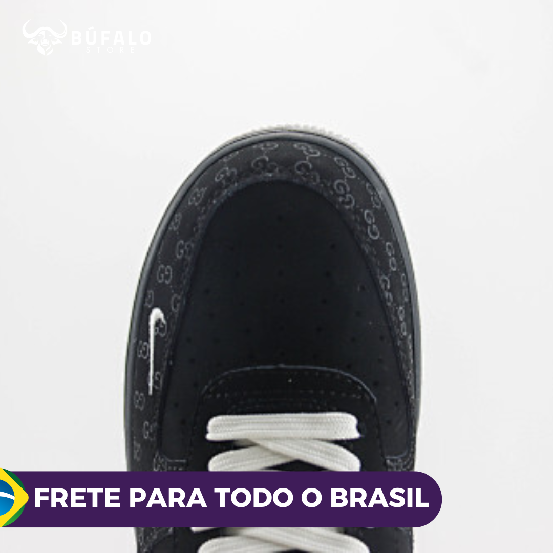 Nike Air Force 1 Low Preto Monograma (Custom Gucci Inspired) - Imagem 5