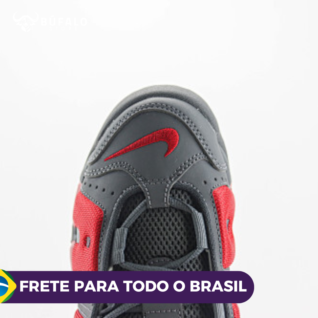 Tênis Nike Air More Uptempo Low "Cinza com Vermelho (Grey/Red)" - Imagem 5