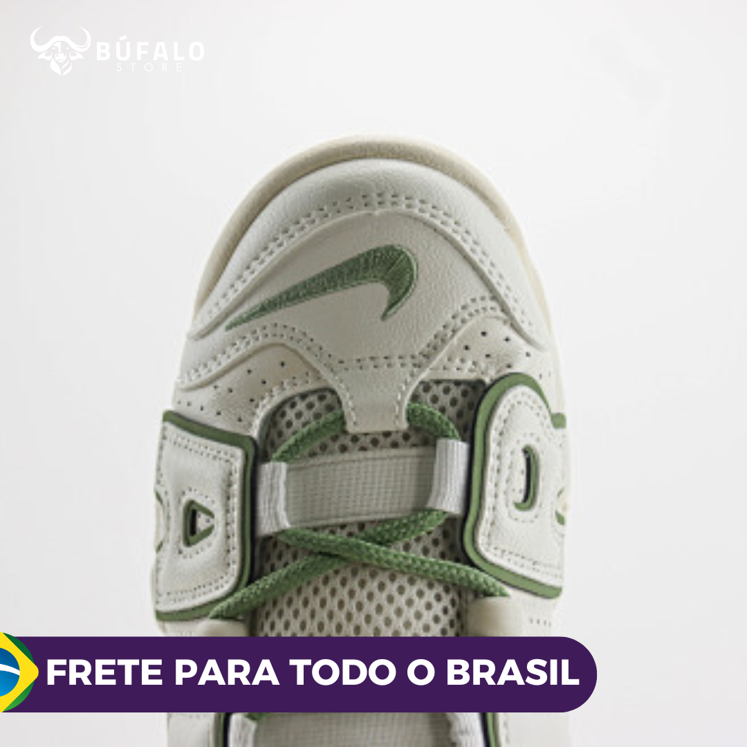 Nike Air More Uptempo Branco com verde claro (Light Green / White) - Imagem 5