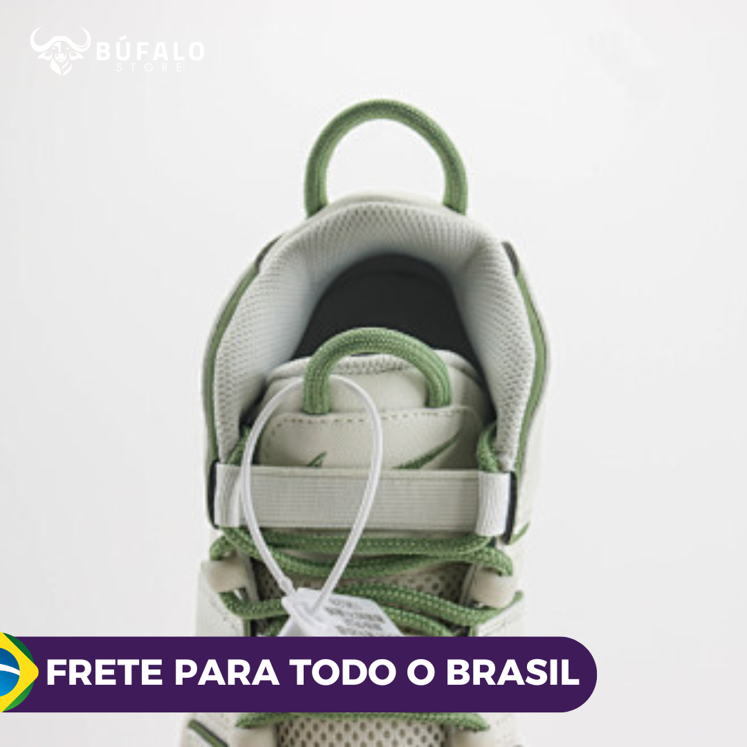 Nike Air More Uptempo Branco com verde claro (Light Green / White) - Imagem 4